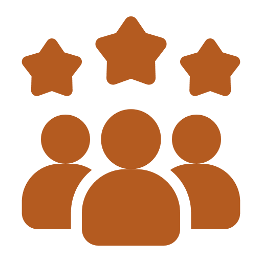 Bilingual Expertise Three people icons with three stars above.