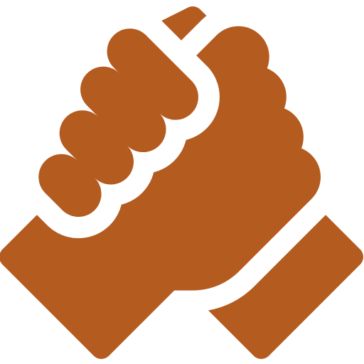 Supportive Partnership Two brown fists bumping in solidarity.