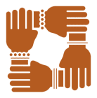 Four hands forming a connected square.
